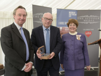 Terry Hunt receives the Suffolk Medal