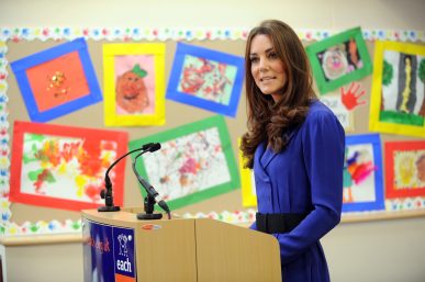 Princess Kate Middleton at a school