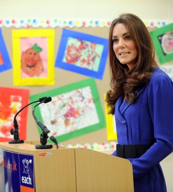 Princess Kate Middleton at a school